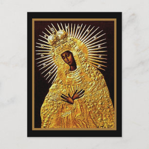 Black Madonna in Prayer Postcard