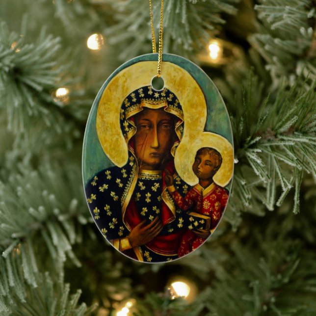 Black Madonna of Częstochowa Ceramic Tree Decoration (Tree)