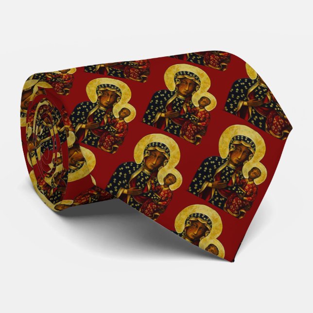 Black Madonna of Częstochowa Tie (Rolled)