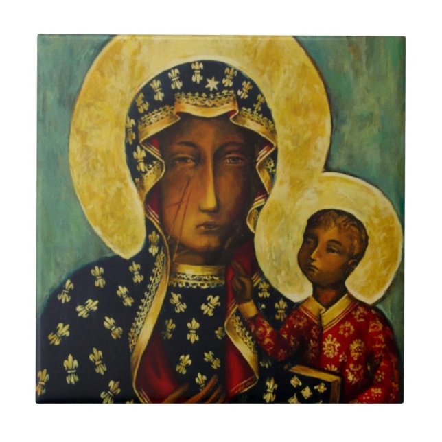 Black Madonna of Częstochowa Tile (Front)