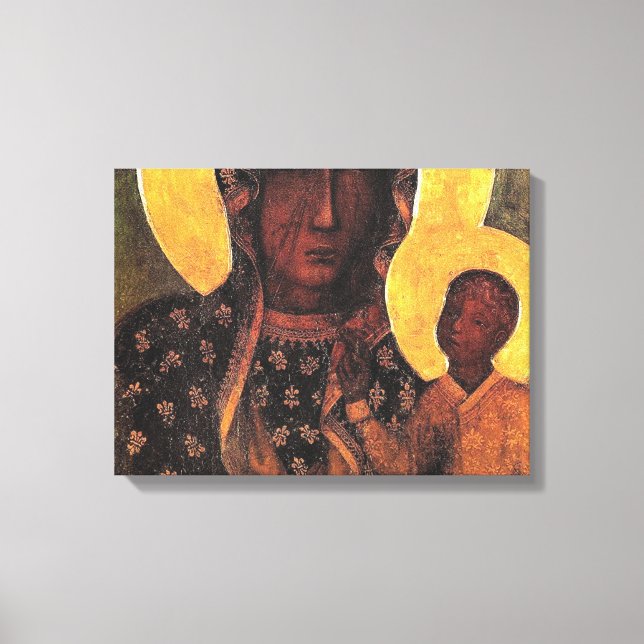 Black Madonna Poland Our Lady Of Czestochowa Canvas Print (Front)