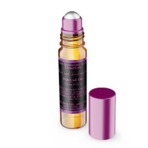 Black Magenta Glitter Perfume Roller Bottle label