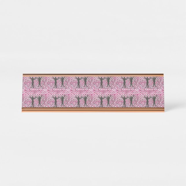 Black Magic Hollyhock by Yeshaya Dank -  Desk Name Plate (Front)