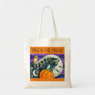 BLACK MAGIC HORSE, OWL & JACK TRICK OR TREAT TOTE BAG