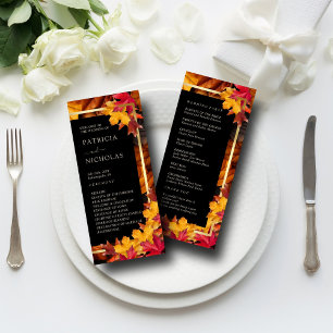 Black Magic Meets Rustic Golden Autumn Wedding Programme