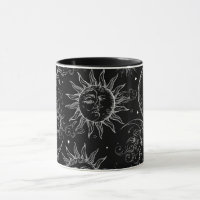 Black Magic Vintage Celestial Sun Moon Stars