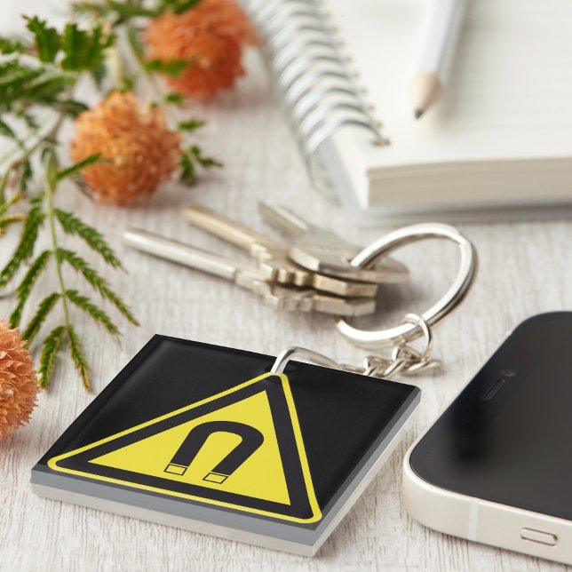 Black Magnet Yellow Sign Keychain (Creator Uploaded)