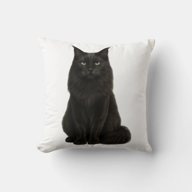 Black Maine Coon Pillow (Front)