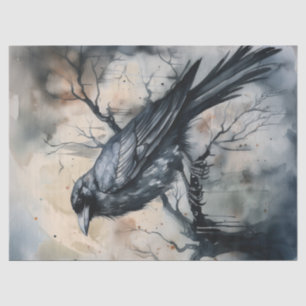 Black Majestic Raven Tissue Paper