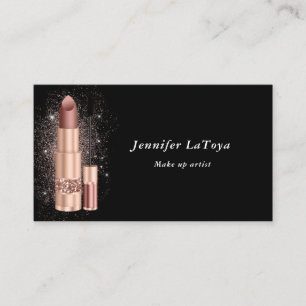 Black Make up Artist Business Card