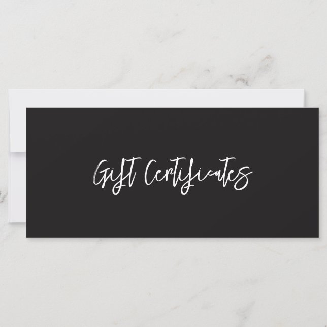Black Makeup Artist Business Gift Certificates (Front)