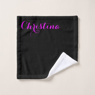 Black Makeup Washcloth Personalised With Your Name Wash Cloth