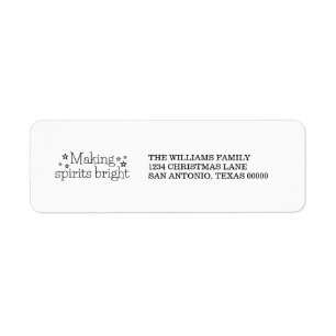 Black Making Spirits Bright Holiday Address Labels