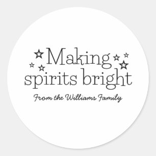 Black Making Spirits Bright Holiday Stickers