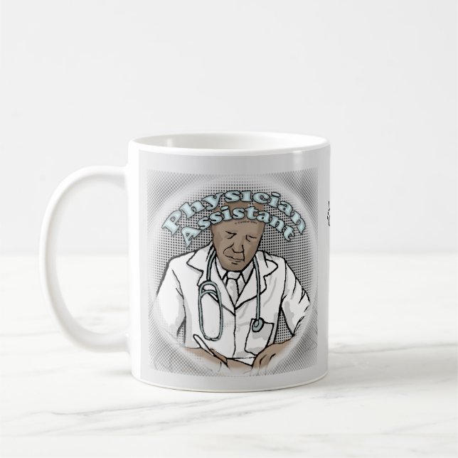 Black Male Physician Assistant Coffee Mug (Left)