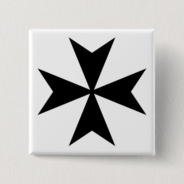 Black Maltese Cross 15 Cm Square Badge (Front)