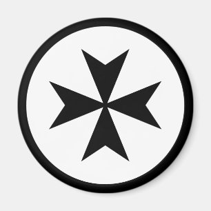 Black Maltese Cross Magnet