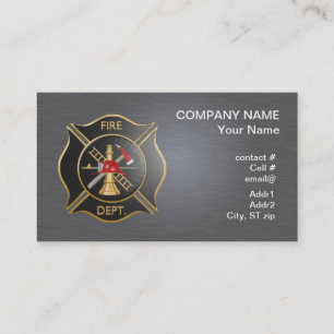 Black maltese firefighting cross business card