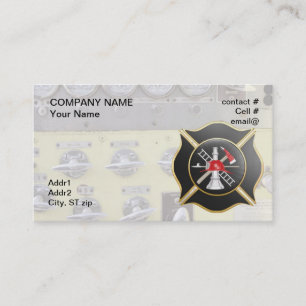 Black maltese firefighting cross business card