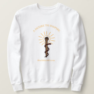 Black Man, M.D. Unisex White Sweatshirt