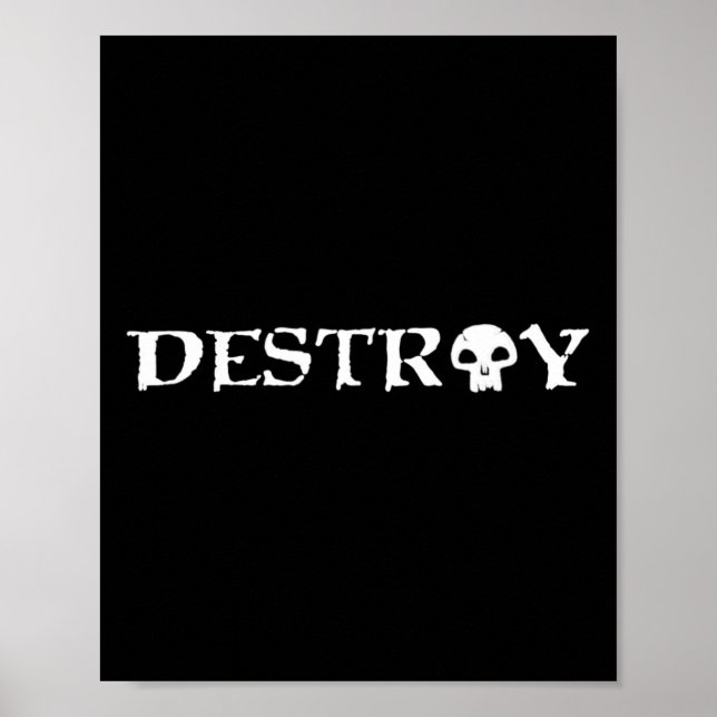 Black Mana destroy' Tcg Magic Skateboarding Skate  Poster (Front)