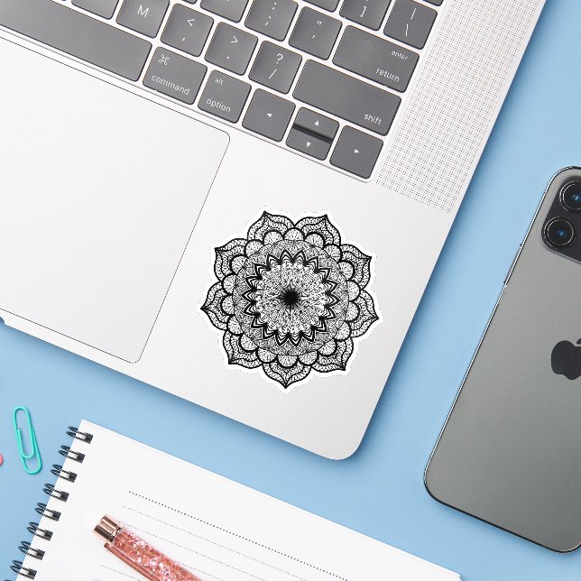 Black Mandala (Laptop w/ iPhone)