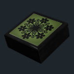 Black Mandala and Green Gift Box<br><div class="desc">Store your treasures or give a treasure gift box to someone as a beautiful gift. 
 Choices of wood frames are now available.
Many designs for different occasions are available in my store.</div>