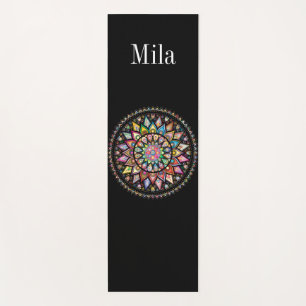 Black, mandala background yoga mat