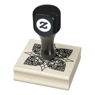 Black Mandala Emblem Shamrock Rubber Stamp