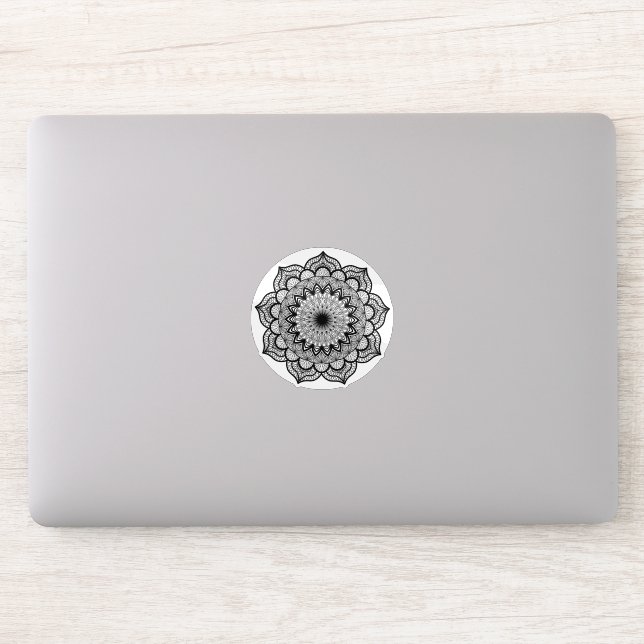 Black Mandala on White Background (Computer)