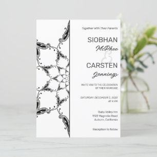 Black Mandala Wedding Invitation