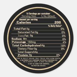 Black Maple Syrup Mini Nutrition Facts Label 2020