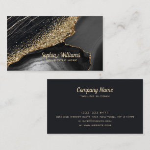 Black Marble Agate Business Card