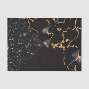 Black Marble and Glitter Tissue Paper