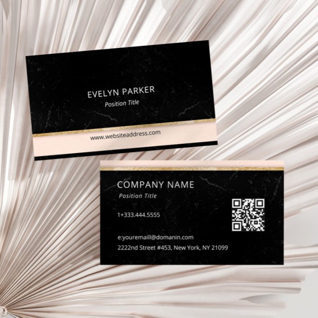 Black Marble and Gold Glitter Business Card (Creator Uploaded)