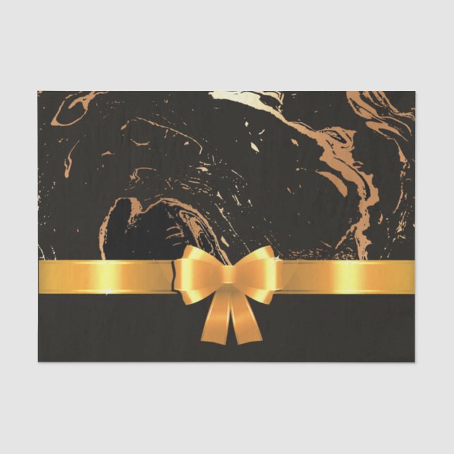 Black Marble and Ribbon Tissue Paper (Front)
