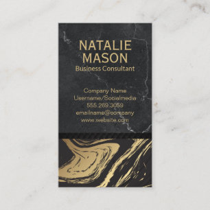 Black Marble Background Gold Marble Business Card