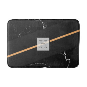 Black Marble Bath Mat
