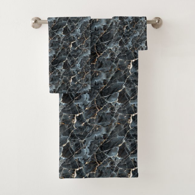 Black Marble  Bath Towel Set (Insitu)