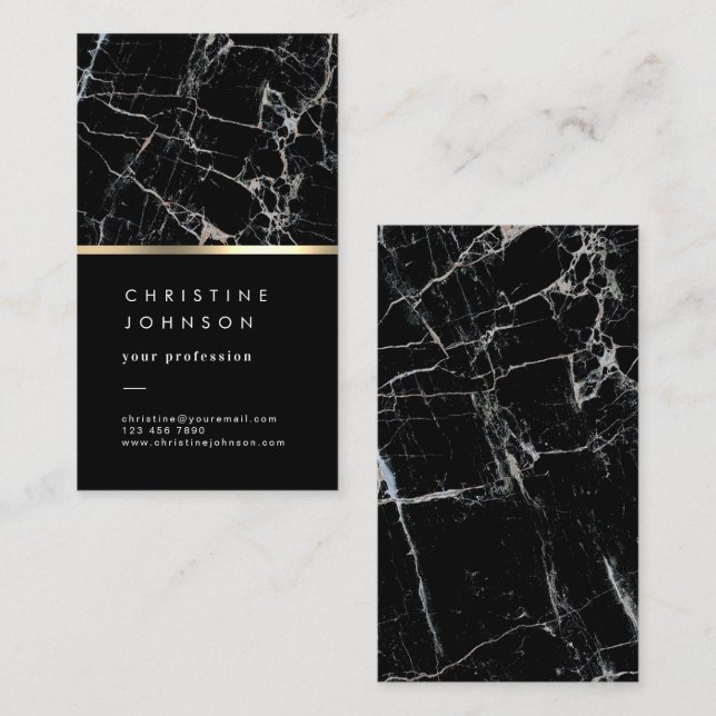 black marble business card (Front/Back)
