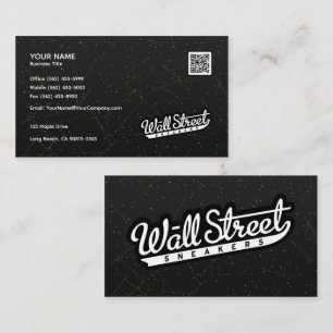 Black Marble Business Card with Gold SparkleEffect