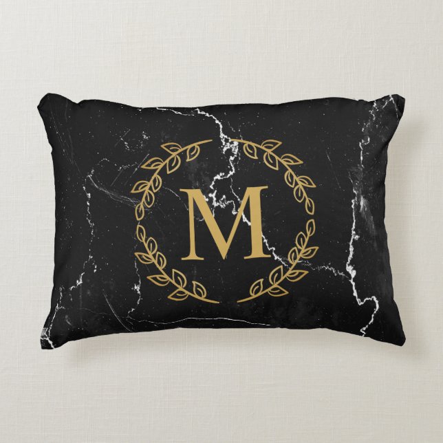Black Marble Decorative Cushion (Front)