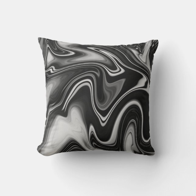 Black Marble Decorative Pillow (Front)