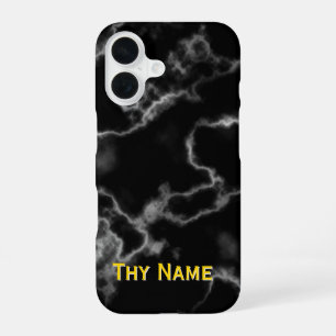 Black Marble design -  iPhone 16 Case