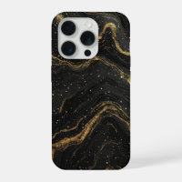 Black Marble Gold Veins Luxury Abstract
