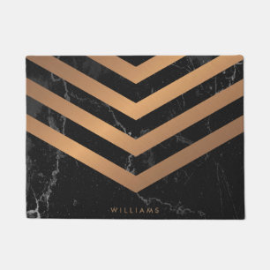 Black Marble Golden Abstract Doormat