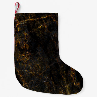 Black marble, golden veins, texture. small christmas stocking