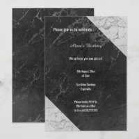 BLACK MARBLE GREY SPLIT ALL OCCASSION BIRTHDAY
