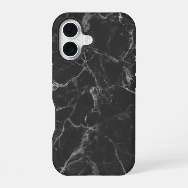 Black Marble iPhone 16 Case (Back)