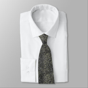 Black Marble Mosaic Glass Pattern  Tie